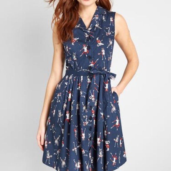 Modcloth Dresses & Skirts - NWT Cats playing tennis shirt dress Modcloth, 6